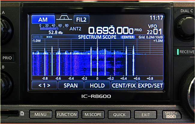 IC-R8600 screen. (Courtesy I0GEJ.)
