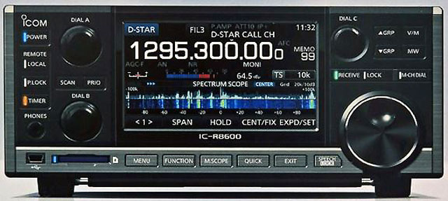 IC-R8600 front panel (courtesy Icom Inc.)